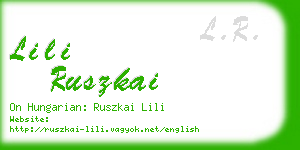 lili ruszkai business card